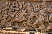 Mamallapuram - Tamil Nadu. Temple dedicated to Shiva, near the Tiger Cave, bas reliefs of Mahishamardini 